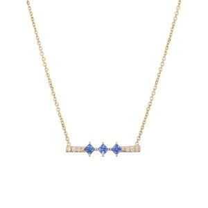 14k yellow gold blue sapphire diamond Jennie Kwon ‘Harmony’ necklace